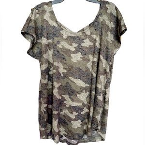 Bobeau from Versona camouflage cross back top large with tags